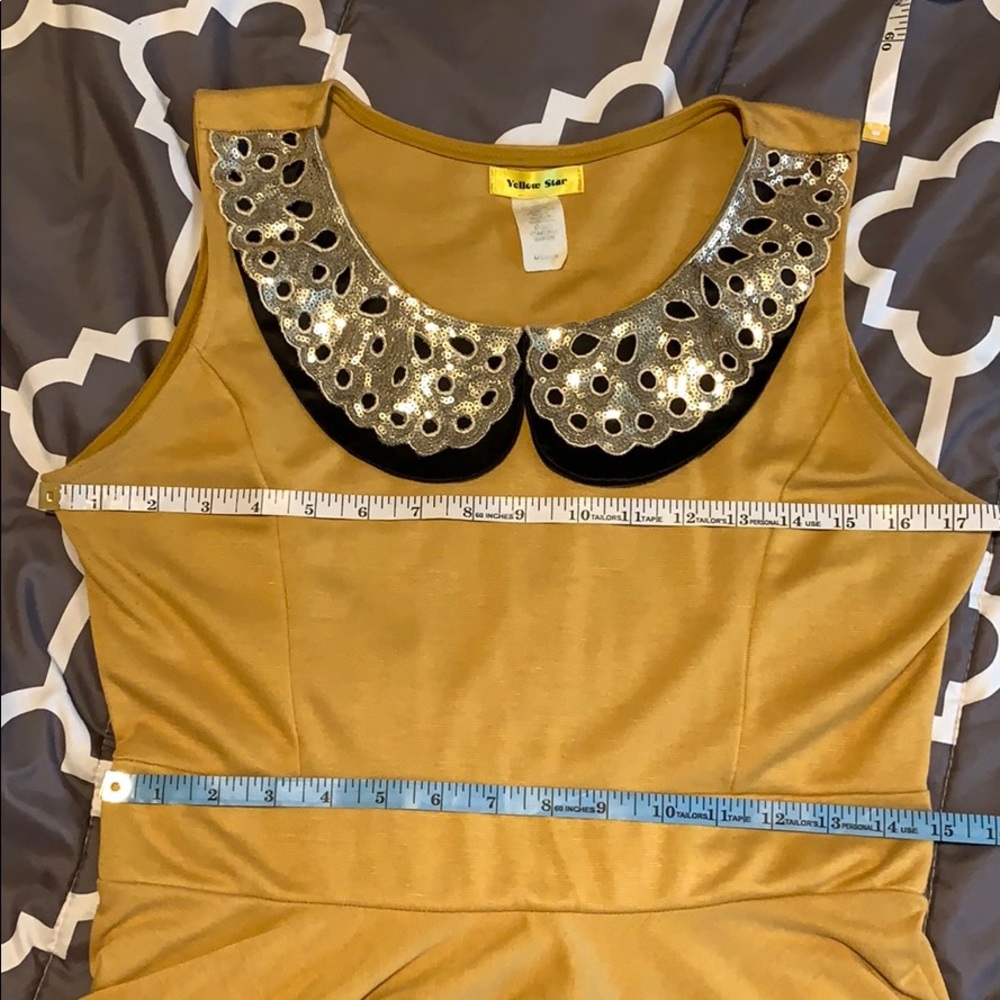 ModCloth Yellow Star Peter Pan Sequin Collar L - Picture 7 of 8